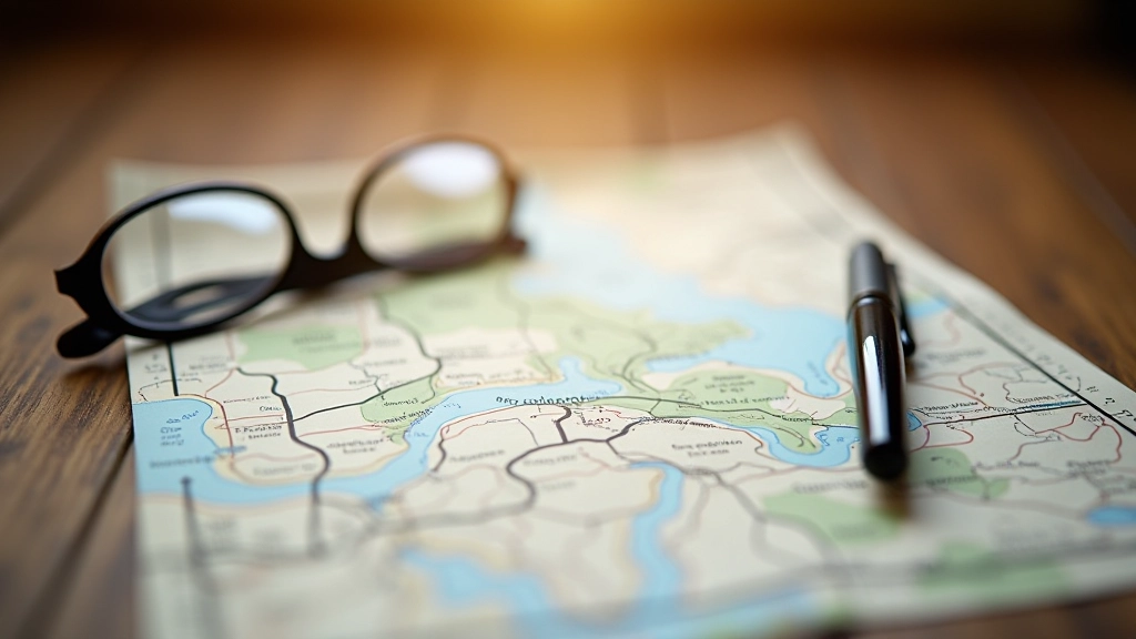 Mapa de Córdoba con ruta marcada, información práctica para paseos, bancos y paradas de descanso